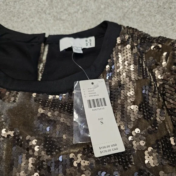 NWT Anthropologie Ro&De Andi Sequined Tee Dress - Size Small - Picture 11 of 12